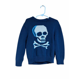 Circo Skull Sweater Kids XS 4 5 Blue Cotton Skull Crossbones Graphic